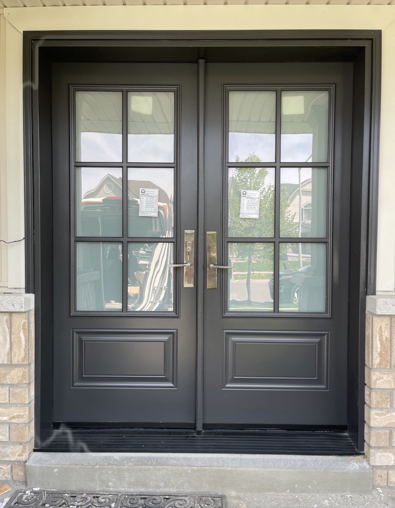 A Double Steel Entry Door in Vaughan That Lets in Light Without Giving Up Privacy