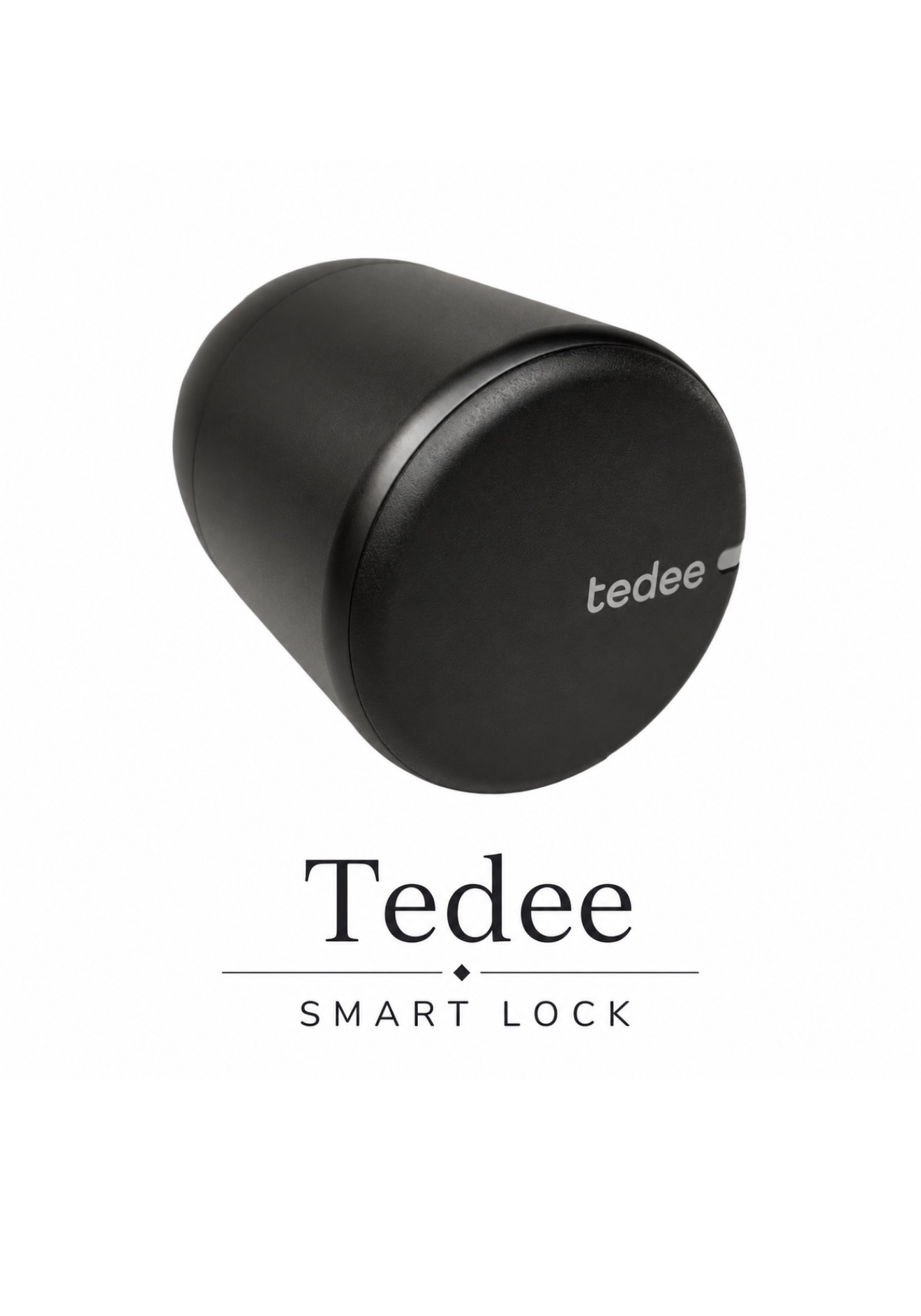 Tedee PRO smart lock unit in matte black, the interior cylinder-turning module for a FERCO multipoint door