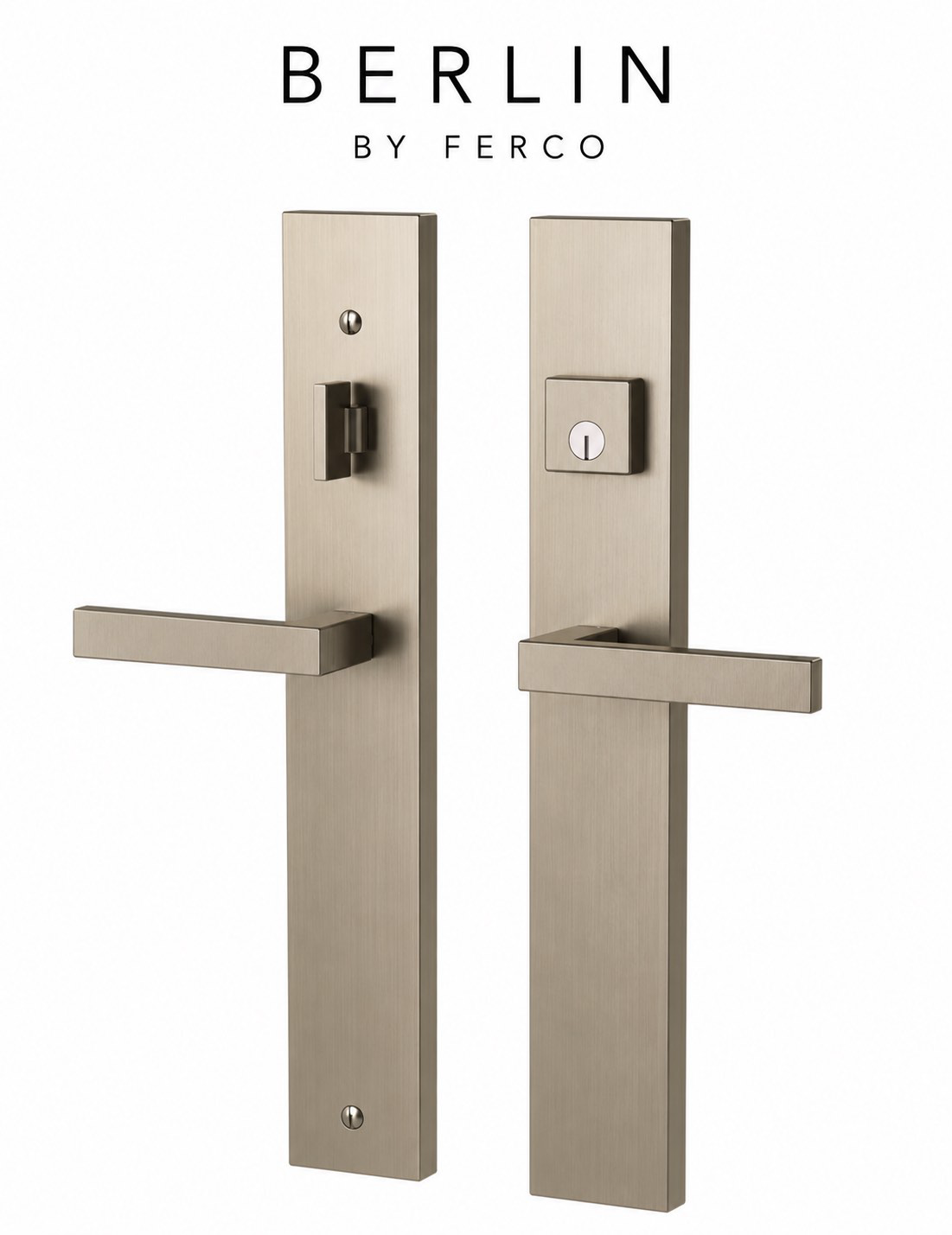 Ferco Berlin trim handle set in brushed nickel