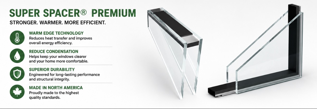 Comparison of condensation on an aluminum spacer window versus a warm-edge Super Spacer window