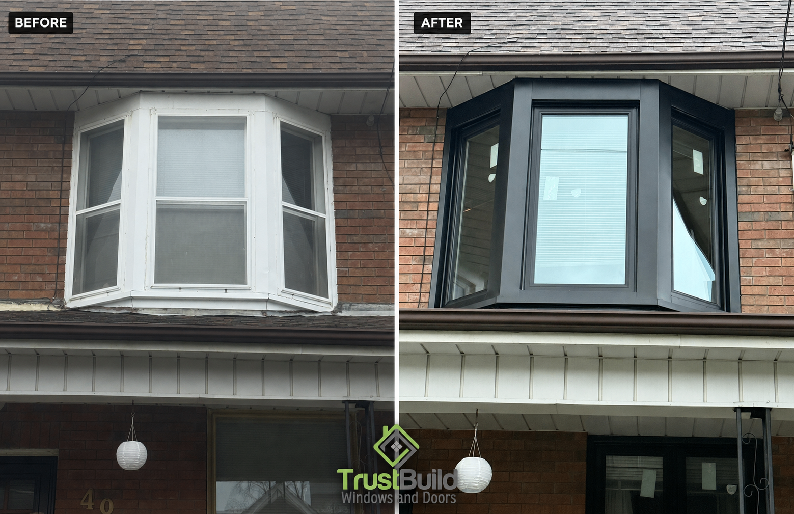 A White Bay Window in Toronto Goes Fully Black — Frames, Skirt, and All