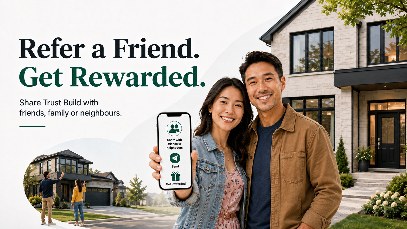 Homeowners sharing Trust Build with friends and neighbours