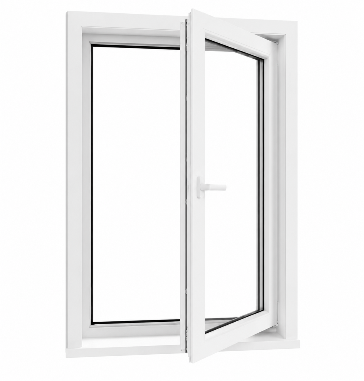 European-style tilt and turn vinyl window installed in an Ontario home