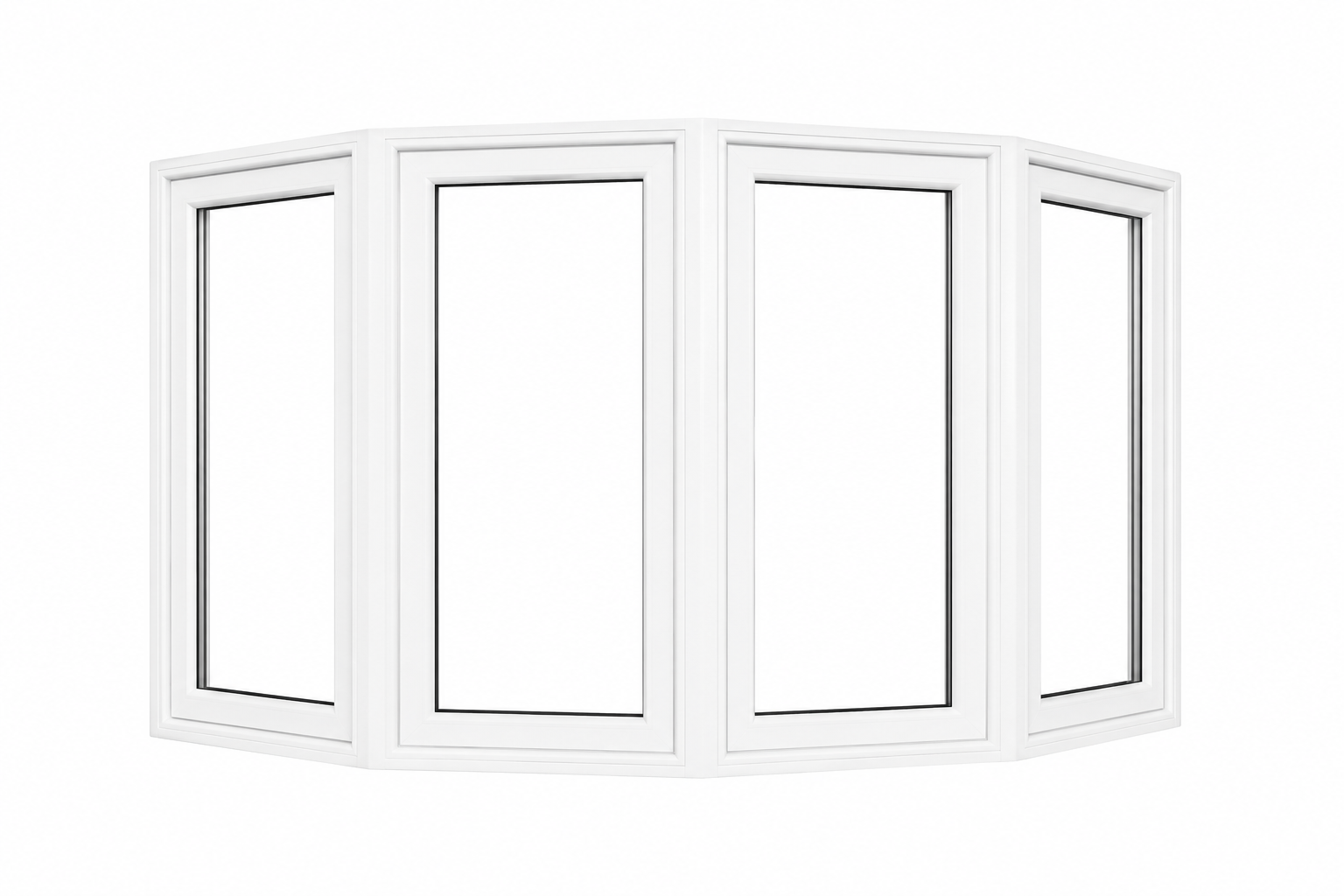 Four-section bow window with curved profile — Ontario installation