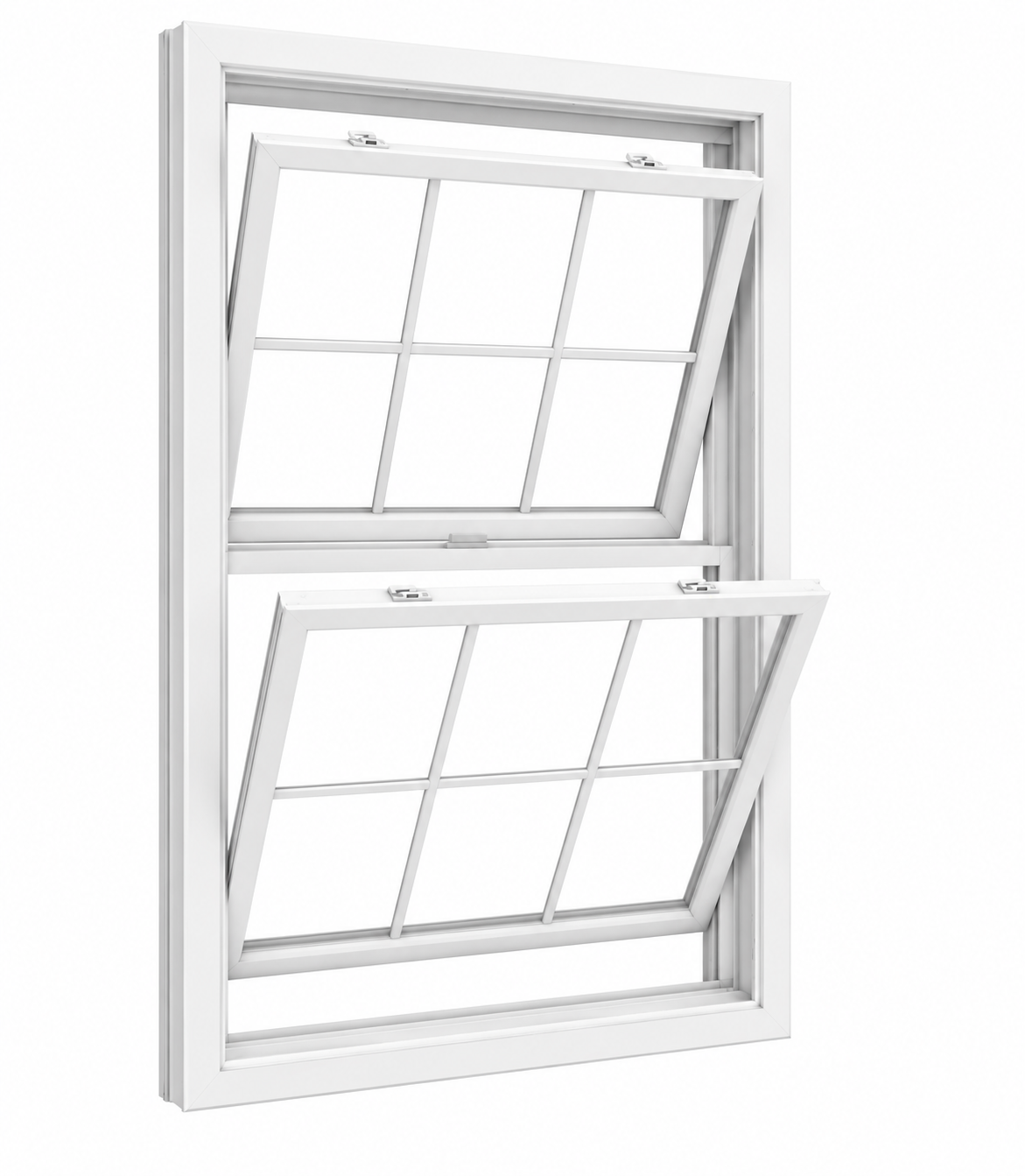 Double-hung vinyl window with traditional sash in an Ontario home