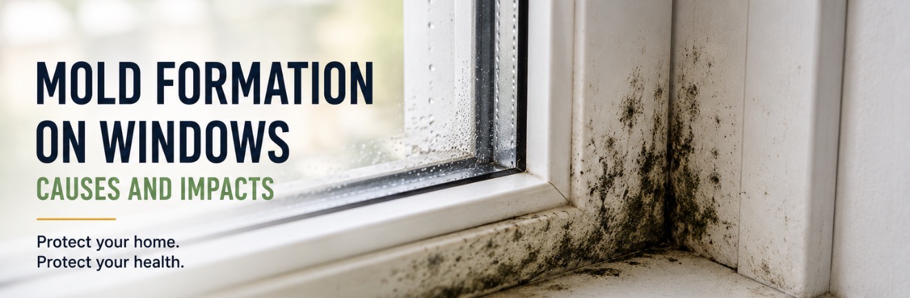 Condensation and mould forming along a window frame in a Southern Ontario home