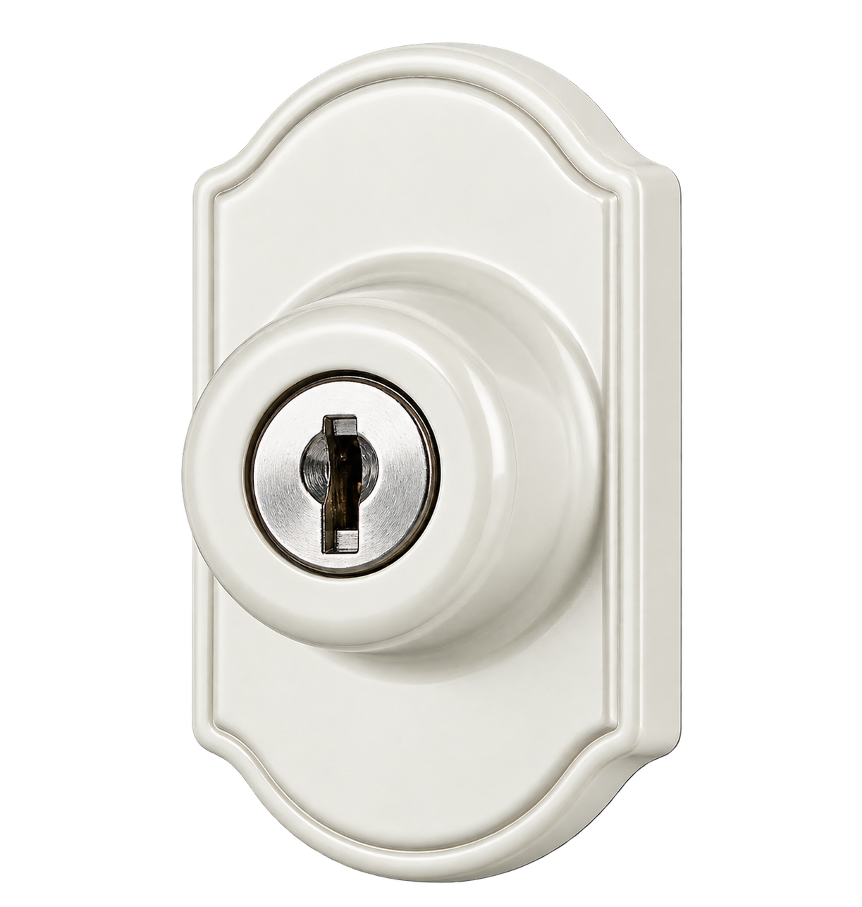 Keyed deadbolt, white — TBSTDR12